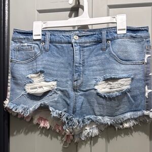 Distressed Denim Shorts